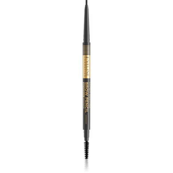 Eveline Cosmetics Micro Precise creion pentru sprâncene rezistent la apă perie 2 in 1 culoare 04 Graphite 4 g-ro