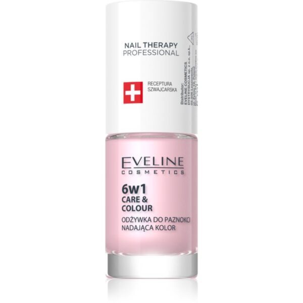 Eveline Cosmetics Nail Therapy Care & Colour balsam pentru unghii 6 in 1 culoare Pink 5 ml-ro