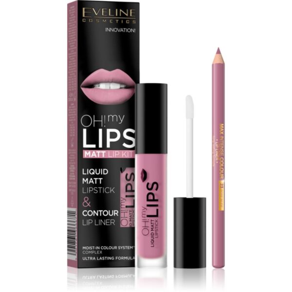 Eveline Cosmetics OH! my LIPS Matt set îngrijire buze 03 Rose Nude 2 buc-Țena