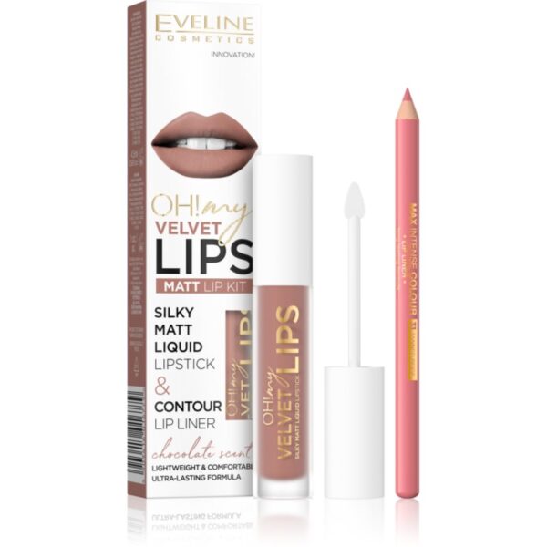 Eveline Cosmetics OH! my LIPS Velvet set îngrijire buze 11 Cookie Milkshake 1 buc-Țena