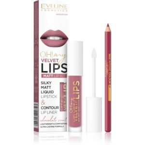 Eveline Cosmetics OH! my LIPS Velvet set îngrijire buze 13 Brownie Biscotti 1 buc-Țena