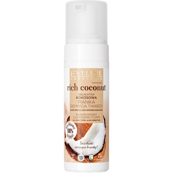 Eveline Cosmetics Rich Coconut demachiant spumant delicat cu probiotice 150 ml-Țena