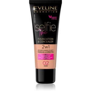 Eveline Cosmetics Selfie Time make-up si corector 2 in 1 culoare 02 Ivory 30 ml-ro