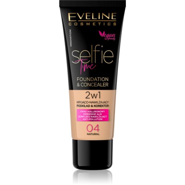 Eveline Cosmetics Selfie Time make-up si corector 2 in 1 culoare 04 Natural 30 ml-Țena