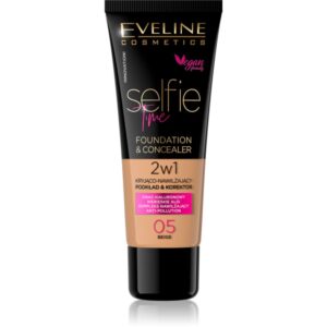 Eveline Cosmetics Selfie Time make-up si corector 2 in 1 culoare 05 Beige 30 ml-ro