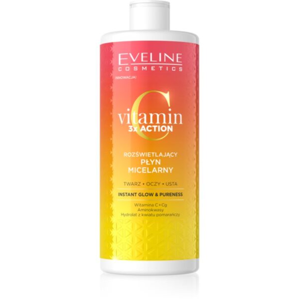 Eveline Cosmetics Vitamin C 3x Action apa cu particule micele pentru luminozitate si hidratare 500 ml-Țena