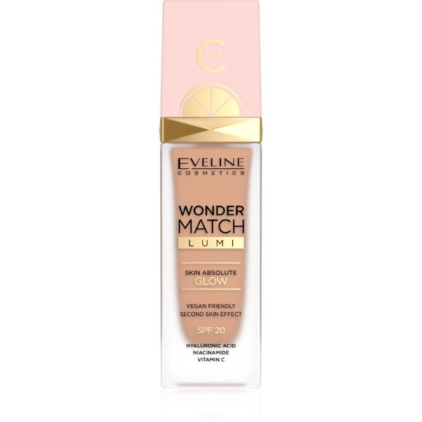 Eveline Cosmetics Wonder Match Lumi fond de ten hidratant si catifelant SPF 20 culoare 25 Sand Beige 30 ml-ro
