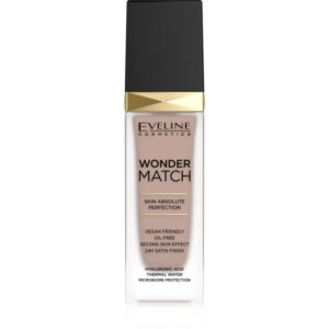Eveline Cosmetics Wonder Match fard lichid de lunga durata cu acid hialuronic culoare 45 Honey 30 ml-Țena