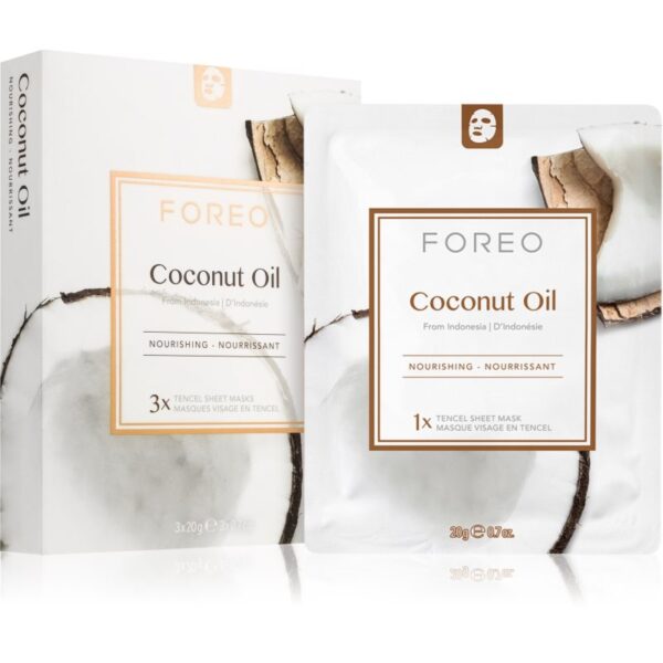 FOREO Farm to Face Sheet Mask Coconut Oil mască textilă nutritivă 3x20 ml-ro