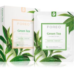 FOREO Farm to Face Sheet Mask Green Tea masca de celule cu efect calmant pentru ten mixt 3x20 g-ro