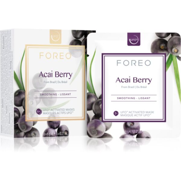 FOREO UFO™ Acai Berry masca pentru netezire 6 x 6 g-ro
