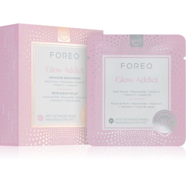 FOREO UFO™ Glow Addict masca pentru albirea tenului 6 buc-Țena