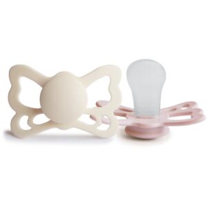 FRIGG Butterfly Size 2:6-18 months suzetă Cream/Blush 2 buc-Țena