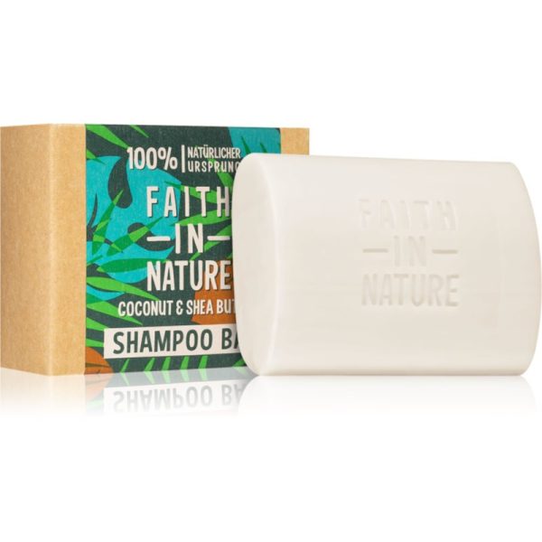 Faith In Nature Coconut & Shea Butter șampon organic solid ofera hidratare si stralucire 85 g-Țena