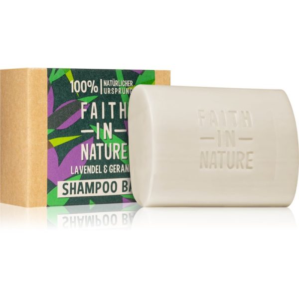 Faith In Nature Lavender & Geranium șampon organic solid cu lavanda 85 g-Țena