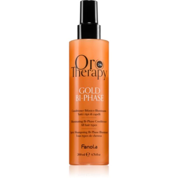 Fanola Oro Therapy Gold Bi-Phase balsam fara clatire in 2 faze 200 ml-ro