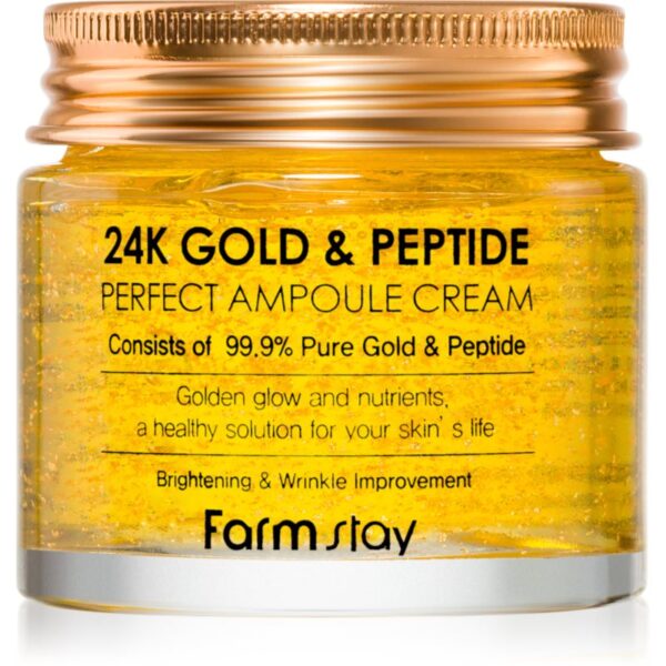 Farmstay 24K Gold & Peptide Perfect Ampoule Cream cremă hidratantă împotriva îmbătrânirii pielii 80 ml-ro