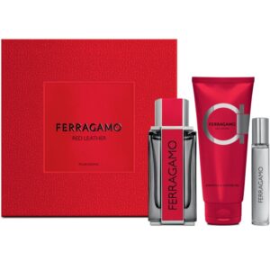 Ferragamo Red Leather set cadou pentru bărbați-ro