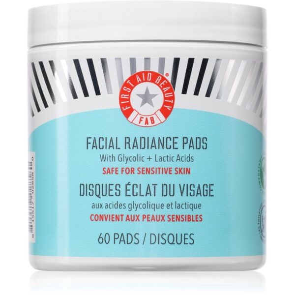 First Aid Beauty Facial Radiance Pads tampoane exfoliante pentru strălucirea și netezirea pielii 60 buc-Țena