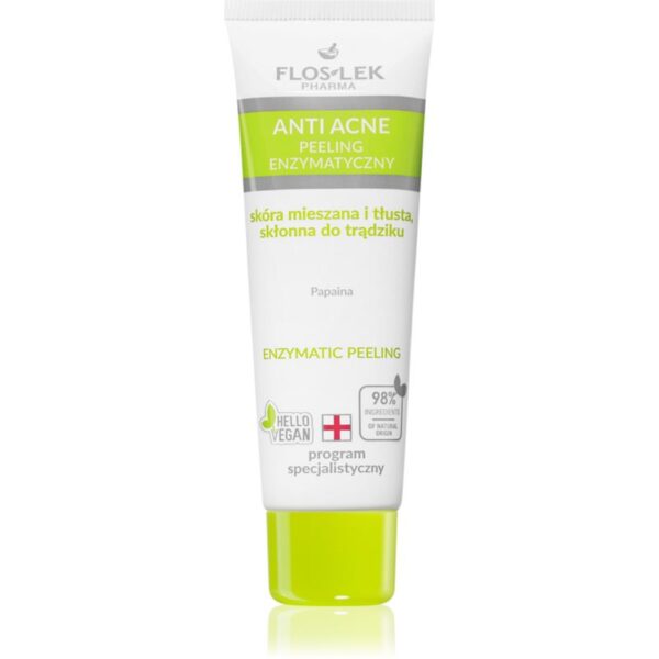 FlosLek Laboratorium Anti Acne peeling enzimatic pentru ten gras și mixt 50 ml-Țena