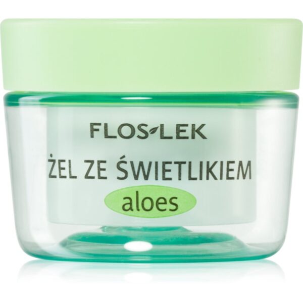 FlosLek Laboratorium Eye Care Gel pentru  jurul ochilor cu un luminator și aloe vera 10 g-ro
