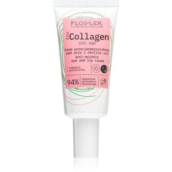 FlosLek Laboratorium Fito Collagen crema anti rid de zi si de noapte pentru conturul ochilor si buzelor 30 ml-Țena