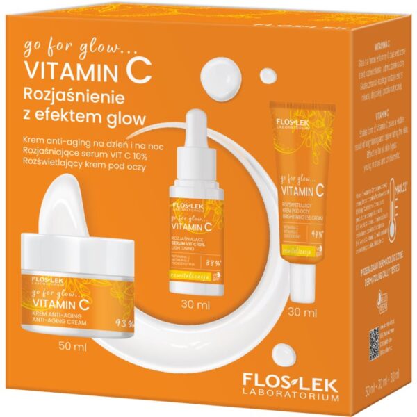 FlosLek Laboratorium Go For Glow Vitamin C set cadou pentru o piele mai luminoasa-Țena