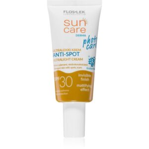 FlosLek Laboratorium Sun Care Derma Photo Care crema fata iluminatoare de protectie pentru pielea cu imperfectiuni SPF 30 30 ml-Țena