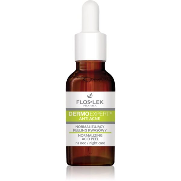 FlosLek Pharma DermoExpert Acid Peel tratament normalizator de noapte pentru pielea cu imperfectiuni 30 ml-ro