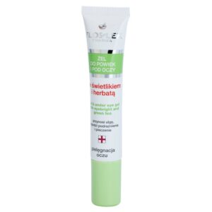 FlosLek Pharma Eye Care Gel pentru  jurul ochilor cu un luminator și ceai verde 15 ml-ro