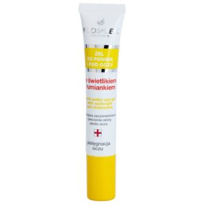 FlosLek Pharma Eye Care Gel pentru   jurul ochilor cu un luminator și mușețel 15 ml-ro