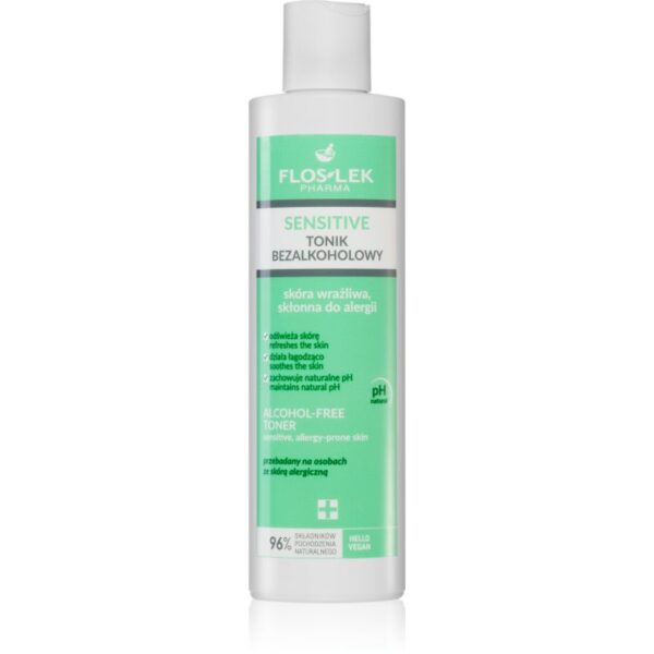 FlosLek Pharma Sensitive apa tonica fina faciala pentru piele sensibilă 225 ml-ro