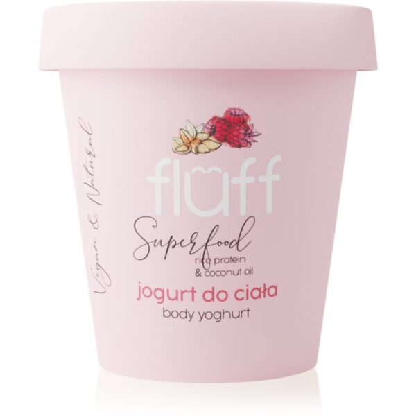 Fluff Raspberries & Almonds iaurt de corp Rice Protein & Coconut Oil 180 ml-Țena