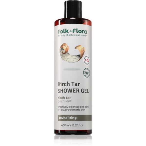 Folk & Flora Birch Tar gel de dus hranitor 400 ml-Țena