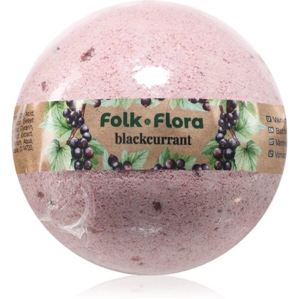 Folk & Flora Blackcurrant bombă de baie cu efect revigorant 130 g-Țena