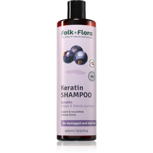 Folk & Flora Blackcurrant șampon regenerator cu efect de nutritiv 400 ml-Țena