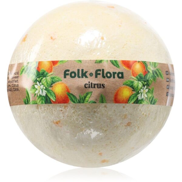 Folk & Flora Citrus bombă de baie cu efect revigorant 130 g-Țena