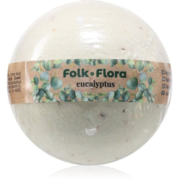 Folk & Flora Eucalyptus bombă de baie cu efect calmant 130 g-Țena