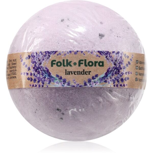 Folk & Flora Lavender bombă de baie cu efect calmant 130 g-Țena