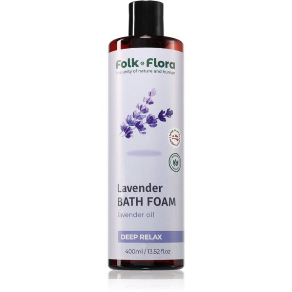 Folk & Flora Lavender spuma de baie cu efect calmant 400 ml-Țena