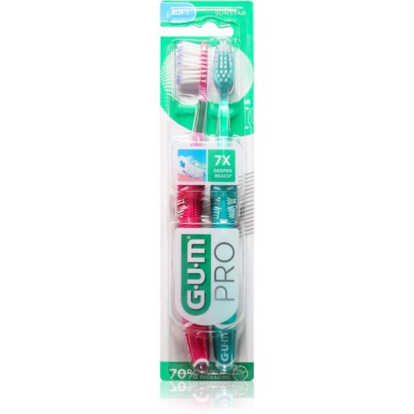 G.U.M Technique PRO DUO 1525 periuțe de dinți fin 2 buc-Țena