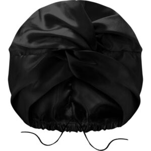 GLOV Double Layer Satin Bonnet turban de satin Black 1 buc-ro