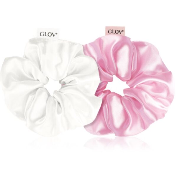 GLOV Satin Scrunchies M Elastice pentru par Beige/Pink 2 buc-ro