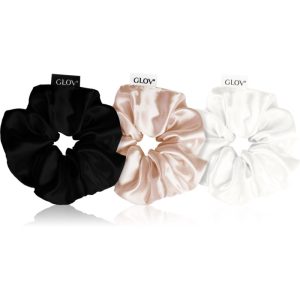 GLOV Satin Scrunchies M Elastice pentru par Black/White/Sparkling Wine 3 buc-ro