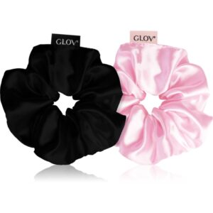 GLOV Satin Scrunchies M Elastice pentru par Pink/Black 2 buc-ro