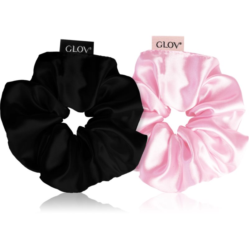 GLOV Satin Scrunchies M Elastice pentru par Pink/Black 2 buc-ro