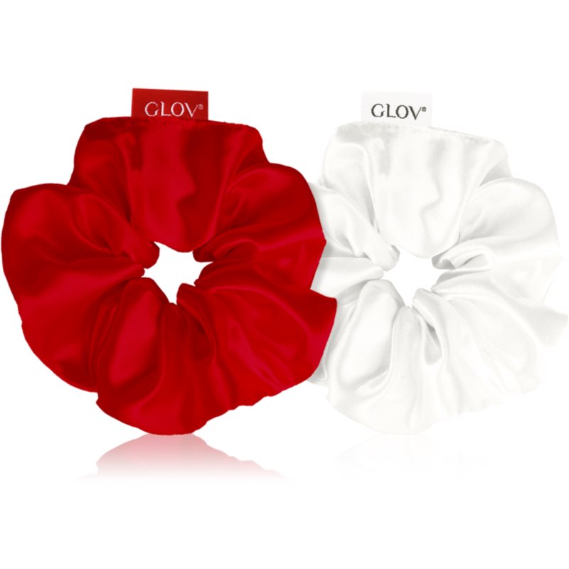GLOV Satin Scrunchies M Elastice pentru par Red/Beige 2 buc-ro