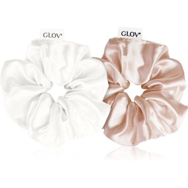 GLOV Satin Scrunchies M Elastice pentru par Sparkling Wine/Beige 2 buc-ro