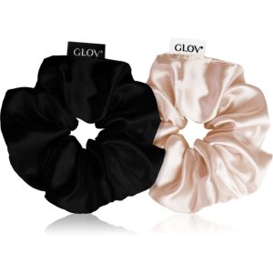 GLOV Satin Scrunchies M Elastice pentru par Sparkling Wine/Black 2 buc-ro