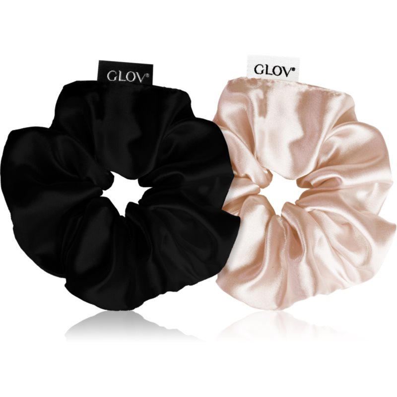 GLOV Satin Scrunchies M Elastice pentru par Sparkling Wine/Black 2 buc-ro